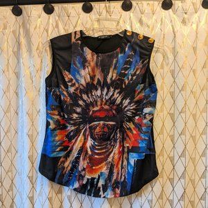 Balmain- Native Sleeveless Blouse- Size Large